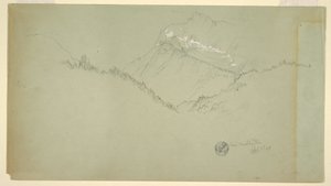 Rysunek, Szczyt Watzmann, niedaleko Berchtesgaden, 9 lipca 1868 r. autorstwa Frederic Edwin Church