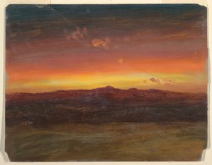 Rysunek, zachód słońca, 1860-70 autorstwa Frederic Edwin Church