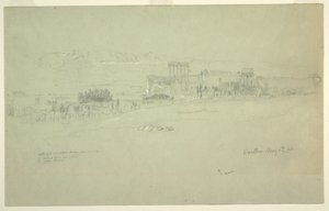 Rysunek, świątynie, Baalbek, 6 maja 1868 r. autorstwa Frederic Edwin Church