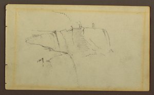 Rysunek, Wodospad Amerykański, rzeka Niagara, prawdopodobnie 1858 r. autorstwa Frederic Edwin Church
