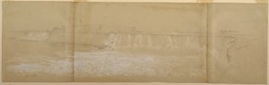 Rysunek, wodospad Niagara, wrzesień lub październik 1856 r. autorstwa Frederic Edwin Church