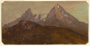 Rysunek, The Watzmann, Berchtesgaden, Bawaria, 1868 r. autorstwa Frederic Edwin Church