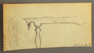 Rysunek Trzy krowy na drodze w lesie, ok. 1845 r. autorstwa Frederic Edwin Church