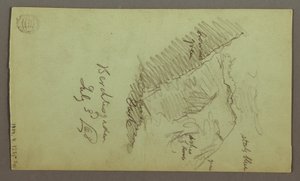 Rysunek, wieże, dachy, Spicket, dach, lipiec 1868 r. autorstwa Frederic Edwin Church