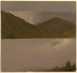 Rysunek, Dwa studia chmur i szczytów górskich, sierpień 1865 r. autorstwa Frederic Edwin Church