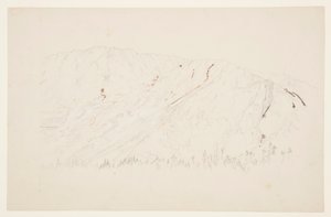 Rysunek, Górna część Wielkiej Kotliny, Mt. Katahdin, wrzesień 1877 r. autorstwa Frederic Edwin Church
