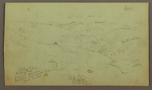 Rysunek, Valley, prawdopodobnie kwiecień 1868 r. autorstwa Frederic Edwin Church