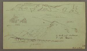 Rysunek, Valley, prawdopodobnie kwiecień 1868 r. autorstwa Frederic Edwin Church