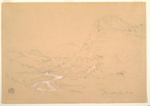 Rysunek, dolina w pobliżu Guarandy, 3 czerwca 1857 r. autorstwa Frederic Edwin Church