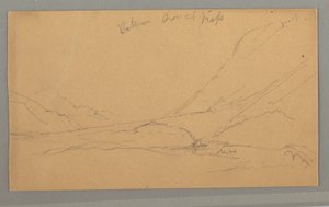 Rysunek, Dolina z Vallais, prawdopodobnie 1868 r. autorstwa Frederic Edwin Church