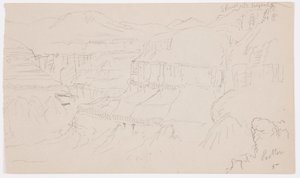 Rysunek, dolina El Yemen, 20 lutego 1868 r. autorstwa Frederic Edwin Church