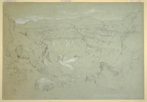 Rysunek, dolina El Yemen, 20 lutego 1868 r. autorstwa Frederic Edwin Church