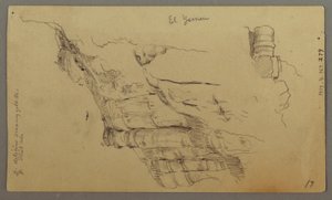 Rysunek, widok na Wady el-Arabah, 20 lutego, prawdopodobnie 1868 r. autorstwa Frederic Edwin Church