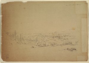 Rysunek, widok z wyspy Grand Manan w Kanadzie na morze, wrzesień 1851 r. autorstwa Frederic Edwin Church