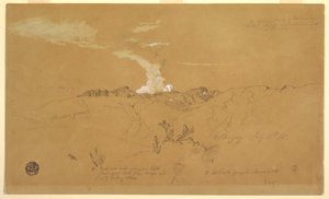 Rysunek, wulkan, Sangay, 11 lipca 1857 r. autorstwa Frederic Edwin Church