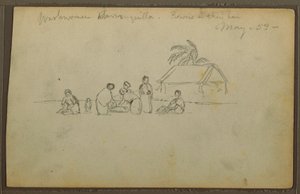 Rysunek, praczka w Barranquilla, Kolumbia, maj 1853 r. autorstwa Frederic Edwin Church