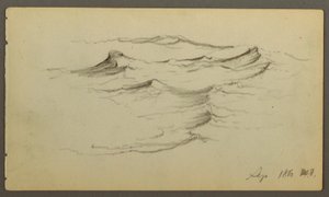 Rysunek, fale, 1860 autorstwa Frederic Edwin Church