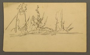 Rysunek, zalesiona wyspa, prawdopodobnie 1877 r. autorstwa Frederic Edwin Church