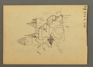 Rysunek, jezioro Thun, Oberland Berneński, 20 sierpnia 1868 r. autorstwa Frederic Edwin Church
