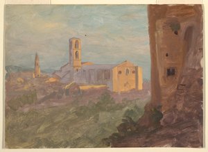 Włoskie lub szwajcarskie miasto autorstwa Frederic Edwin Church