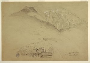 Mounts Goell i Brett w pobliżu Berchtesgarden, Bawaria autorstwa Frederic Edwin Church