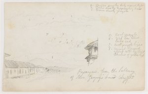 Popayan, Kolumbia; Verso: Krajobraz górski, Kolumbia autorstwa Frederic Edwin Church