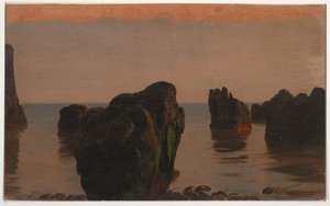 Skały i mech z Grand Manan autorstwa Frederic Edwin Church