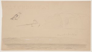 Szkice z Labrador of Snow on Land, Man in Boat i Bird autorstwa Frederic Edwin Church
