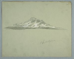 Ośnieżony szczyt góry Chimborazo, Ekwador autorstwa Frederic Edwin Church