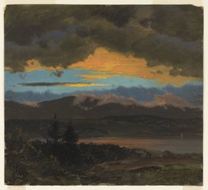Zachód słońca nad doliną Hudson, Nowy Jork autorstwa Frederic Edwin Church