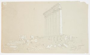 Świątynia Jowisza o wschodzie słońca, Baalbek autorstwa Frederic Edwin Church