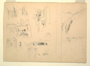 Dziesięć badań grobowców i widok skał, Petra, Jordania autorstwa Frederic Edwin Church