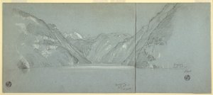 Widok na jezioro Königssee z Falkenstein, niedaleko Berchtesgaden, Bawaria, Niemcy, część 2 autorstwa Frederic Edwin Church