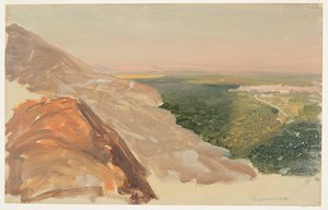 Widok na równinę z Damaszkiem w Syrii z gór. autorstwa Frederic Edwin Church