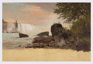 Widok na Kanadyjskie Wodospady i Kozią Wyspę autorstwa Frederic Edwin Church