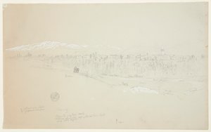 Wioska Kuseiyeh, góra Liban w oddali autorstwa Frederic Edwin Church