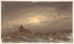 Zimowy krajobraz w świetle księżyca autorstwa Frederic Edwin Church