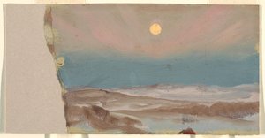 Zimowy krajobraz z pełnią księżyca autorstwa Frederic Edwin Church