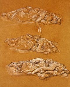 Cymon i Ifigenia (czarno-biała kreda na papierze) autorstwa Frederic Leighton