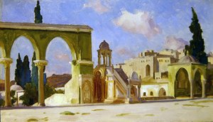 El Haram, Jerozolima (olej na panelu) autorstwa Frederic Leighton