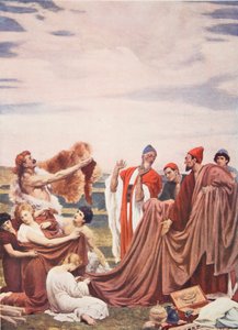 Fenicjanie handlujący z wczesnymi Brytyjczykami, ilustracja z „Historii narodów Hutchinsona” autorstwa Frederic Leighton