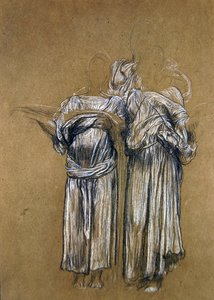 Studium muzyczne (kreda na papierze) autorstwa Frederic Leighton