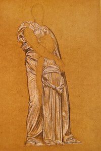 Study for the Dance (czarno-biała kreda na papierze) autorstwa Frederic Leighton