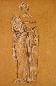 Study for the Dance (czarno-biała kreda na papierze) autorstwa Frederic Leighton