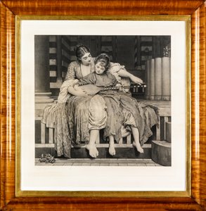 Lekcja muzyki (fotograwiura) autorstwa Frederic Leighton