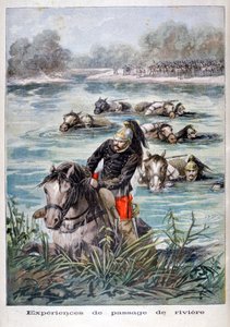 Kawaleria francuska przechodząca przez rzekę, 1896 autorstwa Frederic Lix