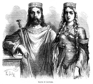 Król Clovis I i królowa Clotilde of the Franks, koniec V - początek VI wieku 1882-1884.