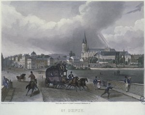 Miasto St. Denis rytowane przez Fryderyka Martensa (1809-75) 1832 (kolorystyka)