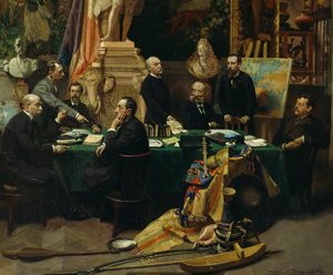 Jules Ferry (1832-1893) witający delegatów kolonii w listopadzie 1892 r. autorstwa Frederic Regamey