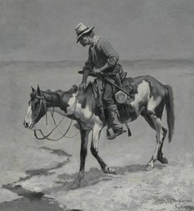 Kucyk teksański, 1889 (olej na desce składu) autorstwa Frederic Remington